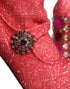 Dolce & Gabbana Pink Crystal Lurex Fantasy High Boots Shoes